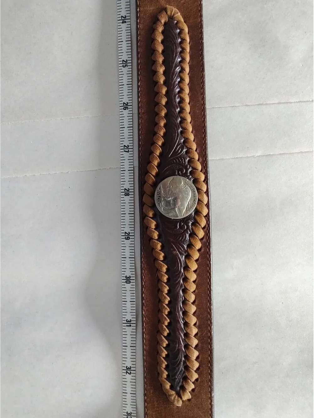 Tony Lama Brown Leather Western Belt Size 36